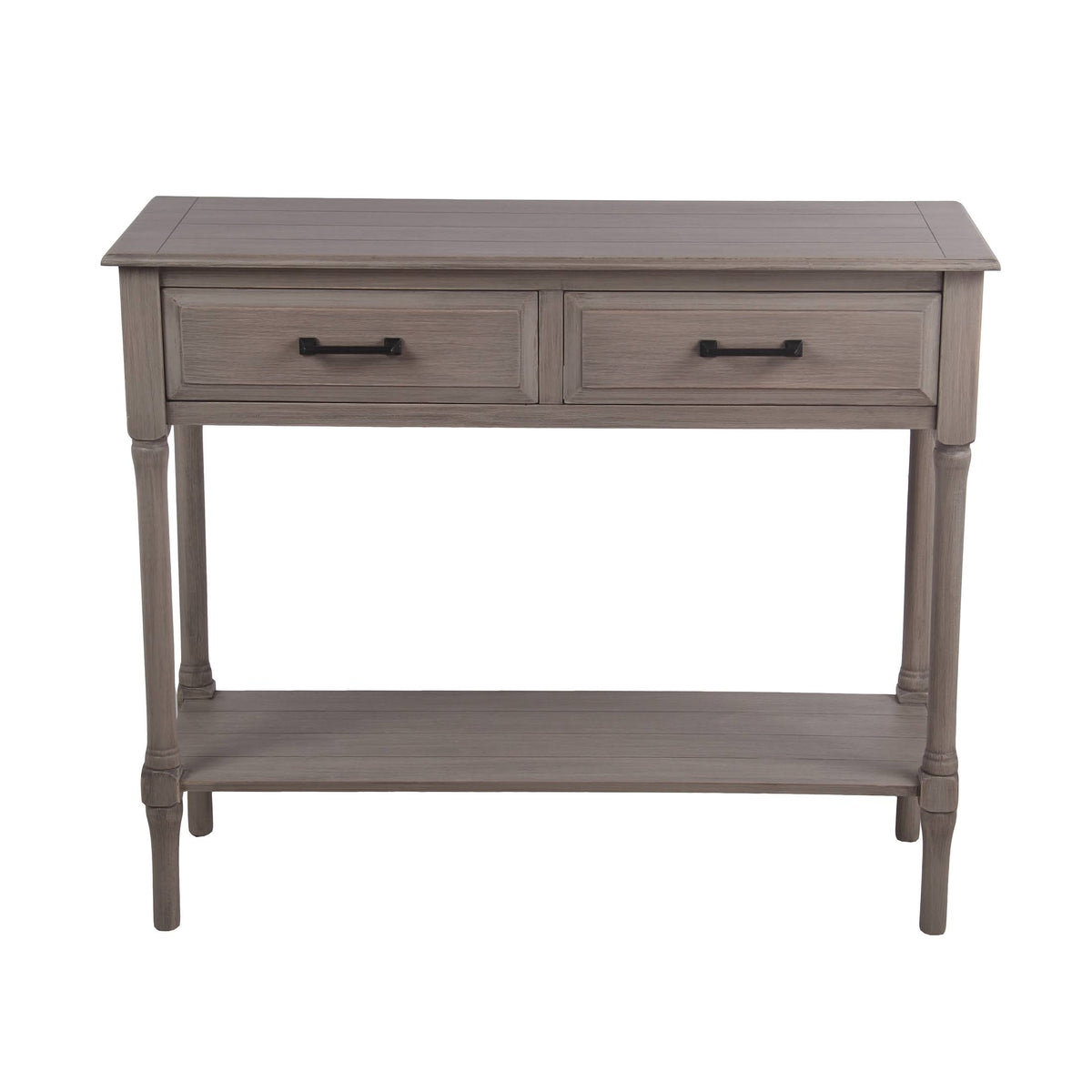 Brown Wooden Console Table with Two Drawers Q55218