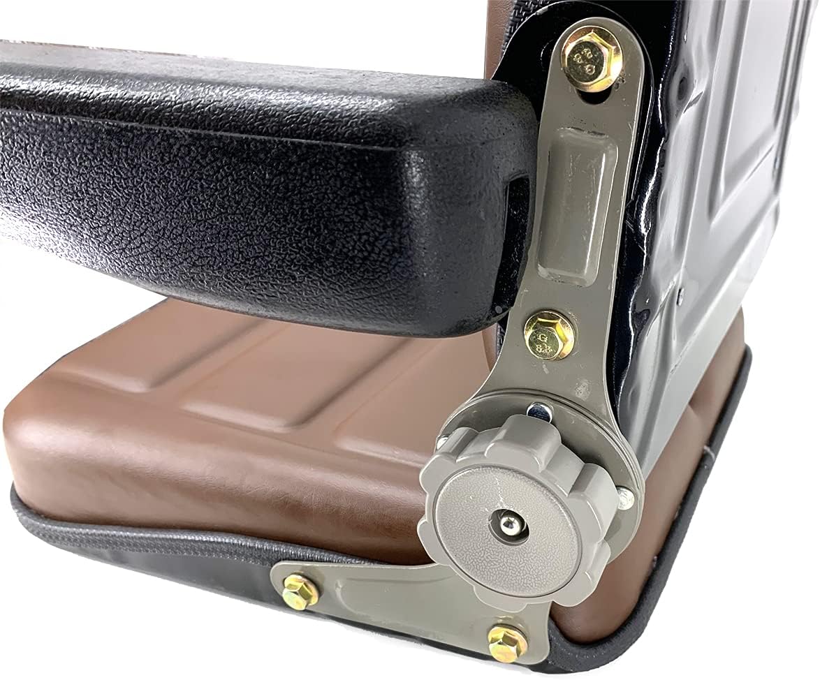 Brown PVC Forklift Seat with Adjustable Back and Armrest R960