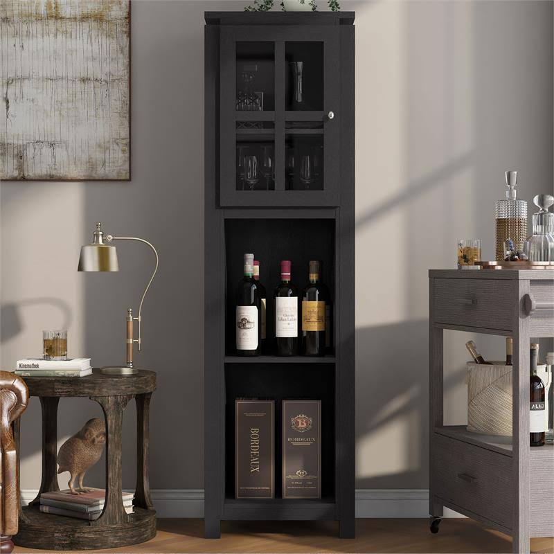 Black 4-Shelf Tower Cabinet D8147