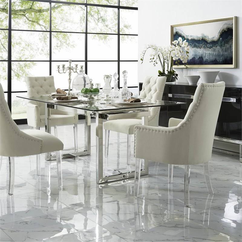 Cream White Dining Chair Set of 2 M493
