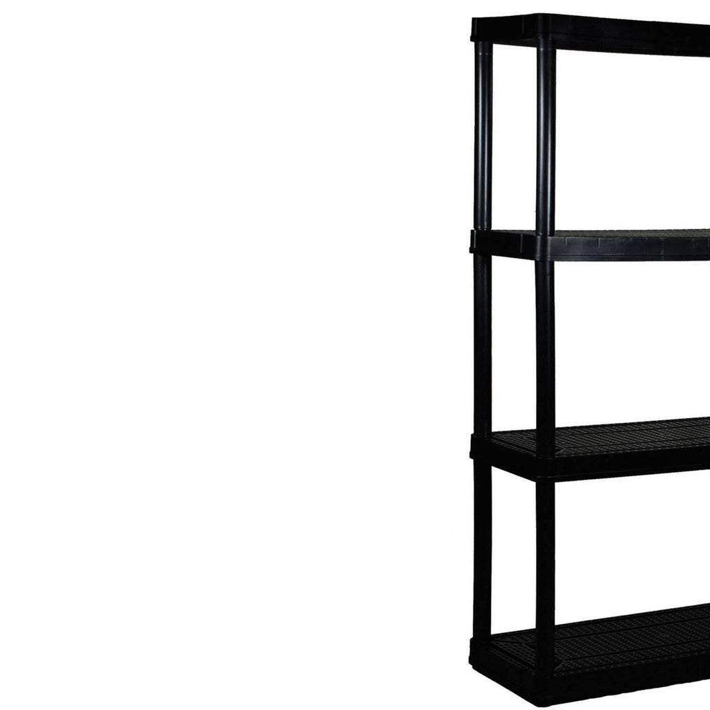 4 Shelf Medium Resin Garage Storage Shelf Black 7 Pack X131