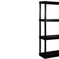 4 Shelf Medium Resin Garage Storage Shelf Black 7 Pack X131