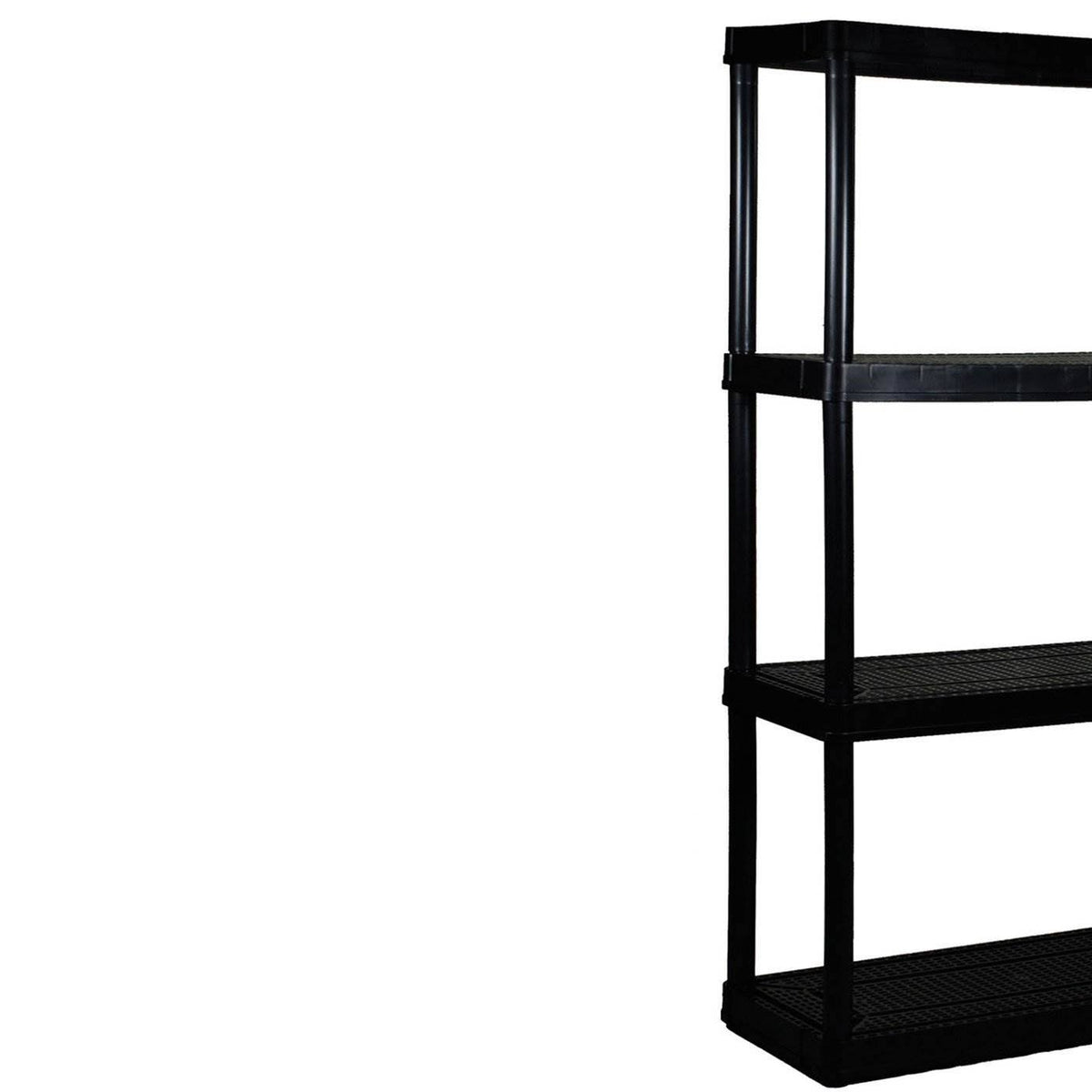 4 Shelf Medium Resin Garage Storage Shelf Black 7 Pack X131
