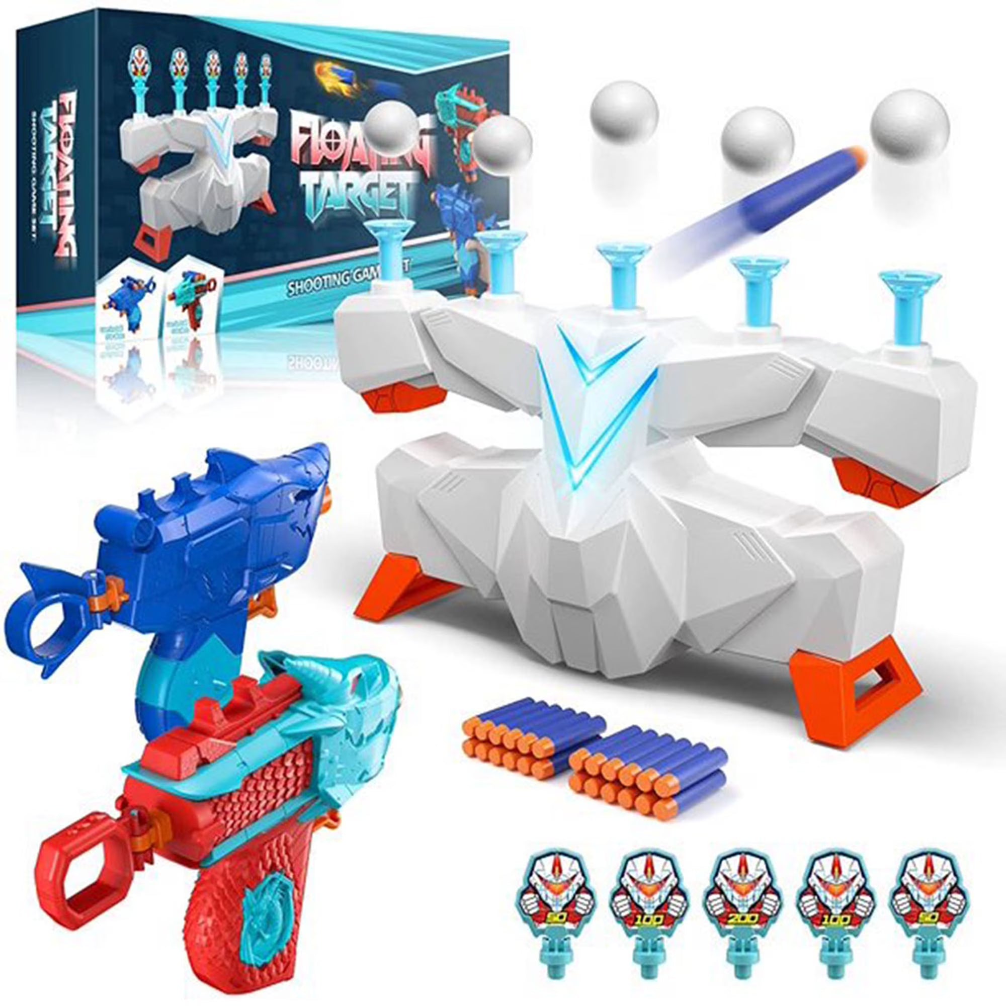 Floating Ball Targets with 2 Foam Shooting Guns Toy Game Set V418757