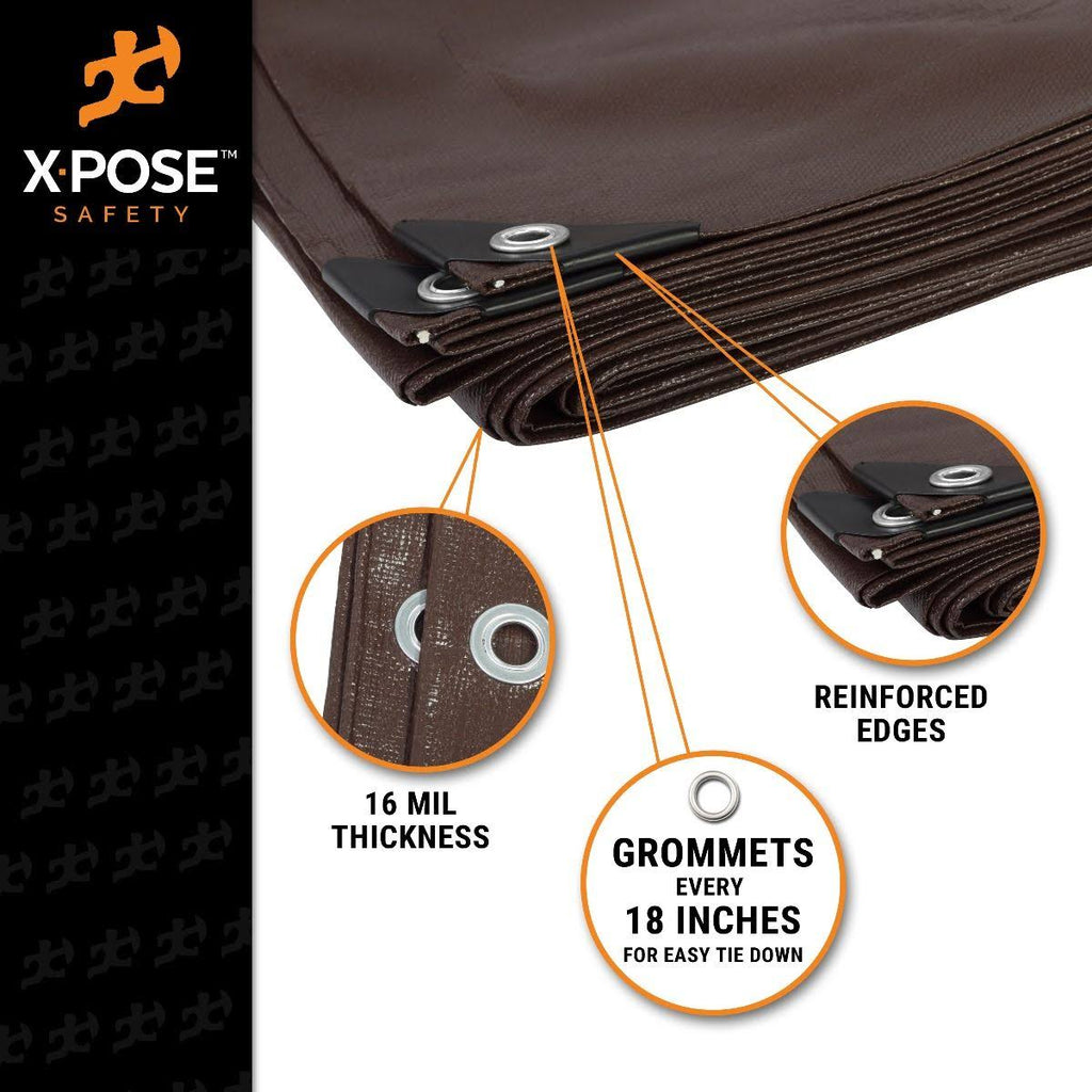Brown Poly Tarps 8 x 10, Case of 8 W20646