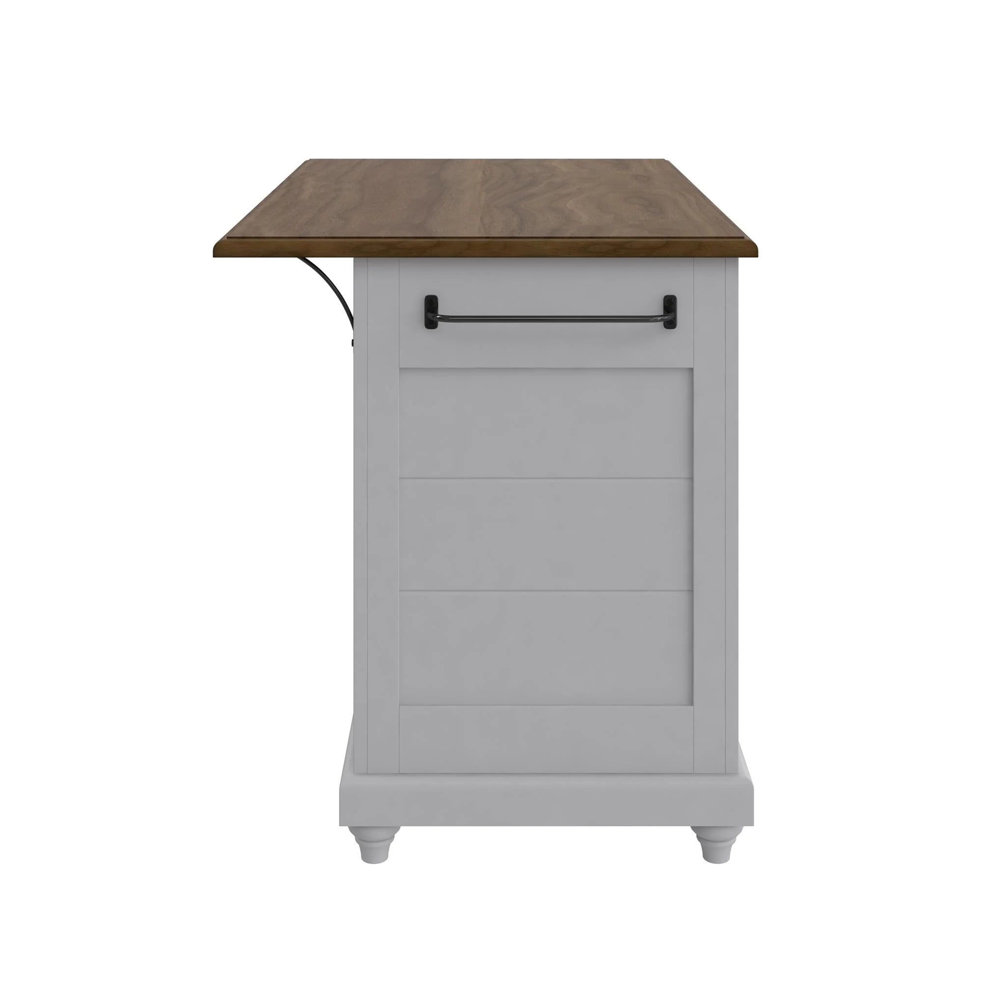 Gray Kitchen Island with 2 Stools and Drawers K844