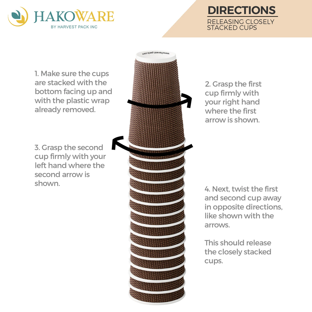 Disposable 12 fl oz Brown Rippled Double-Walled Paper Hot Cup with Lid 400 Sets Y60724