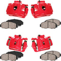 Red Calipers with Ceramic Brake Pads and Hardware Kit K9782