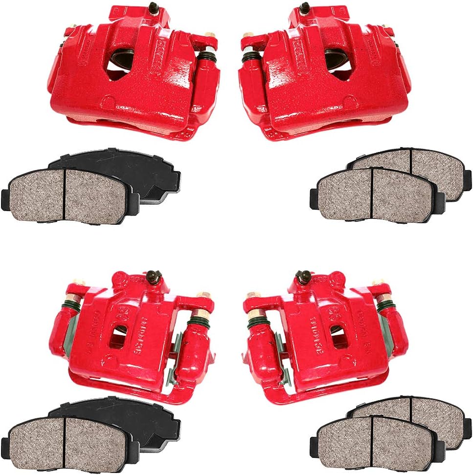 Red Calipers with Ceramic Brake Pads and Hardware Kit K9782