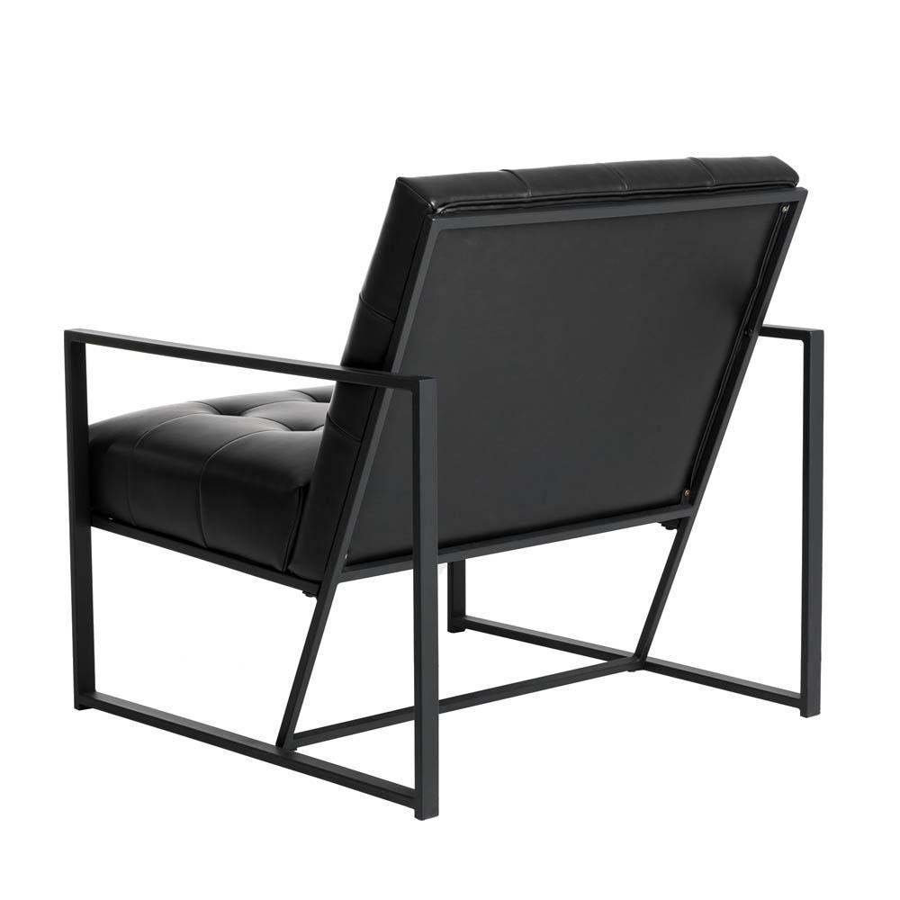 Black PU Leather Tufted Accent Chair R683