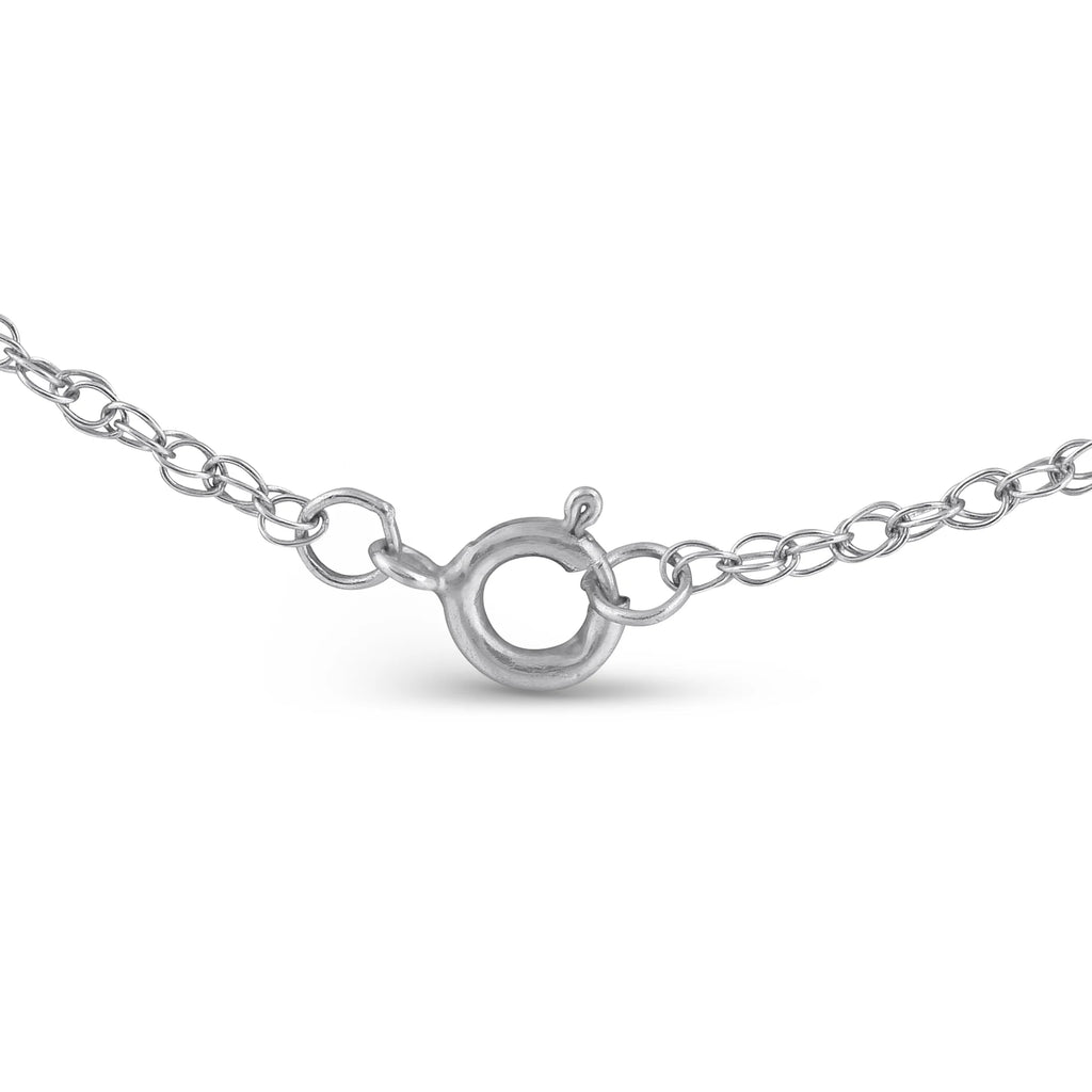 14k White Gold Three Stone Diamond Pendant G806
