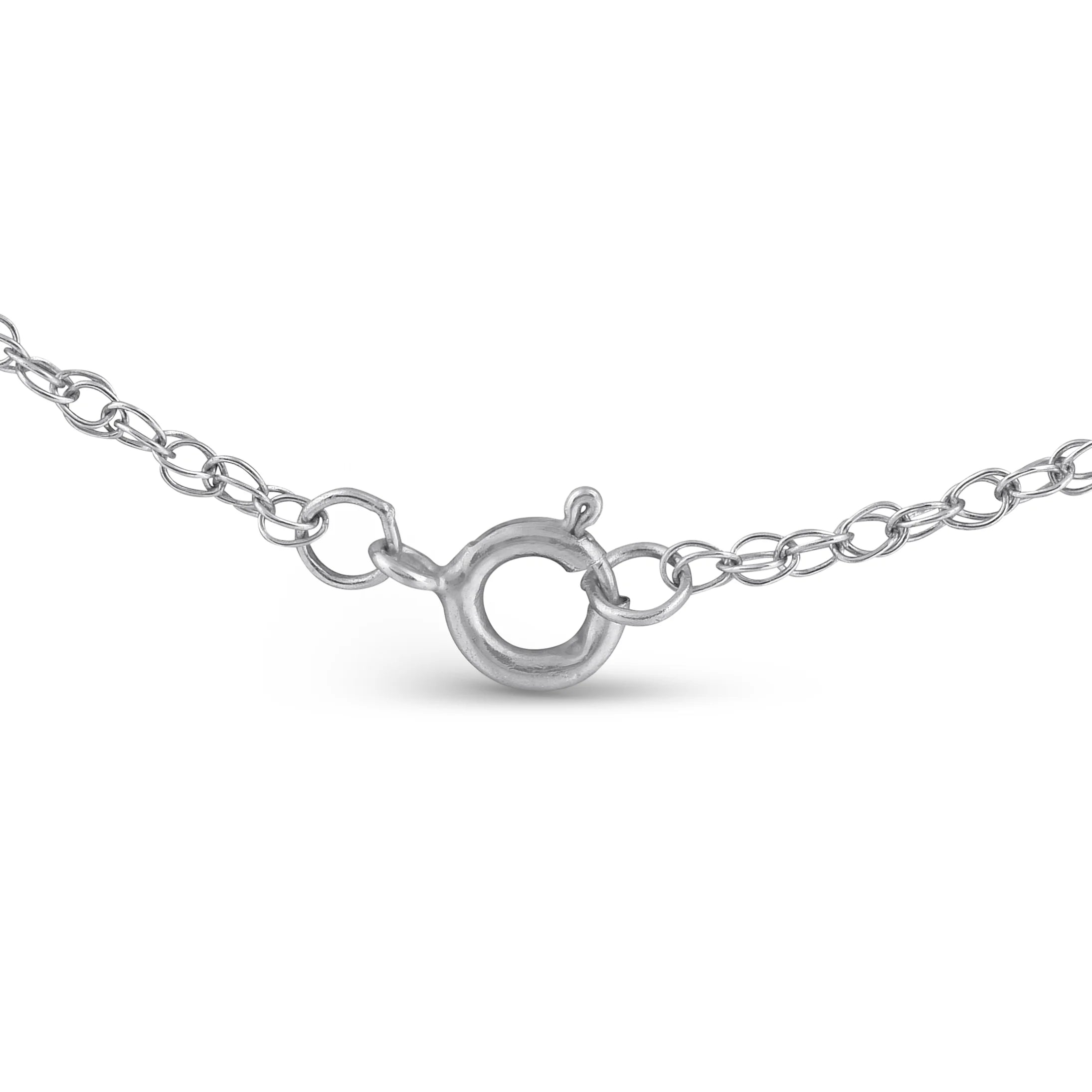 14k White Gold Three Stone Diamond Pendant G806