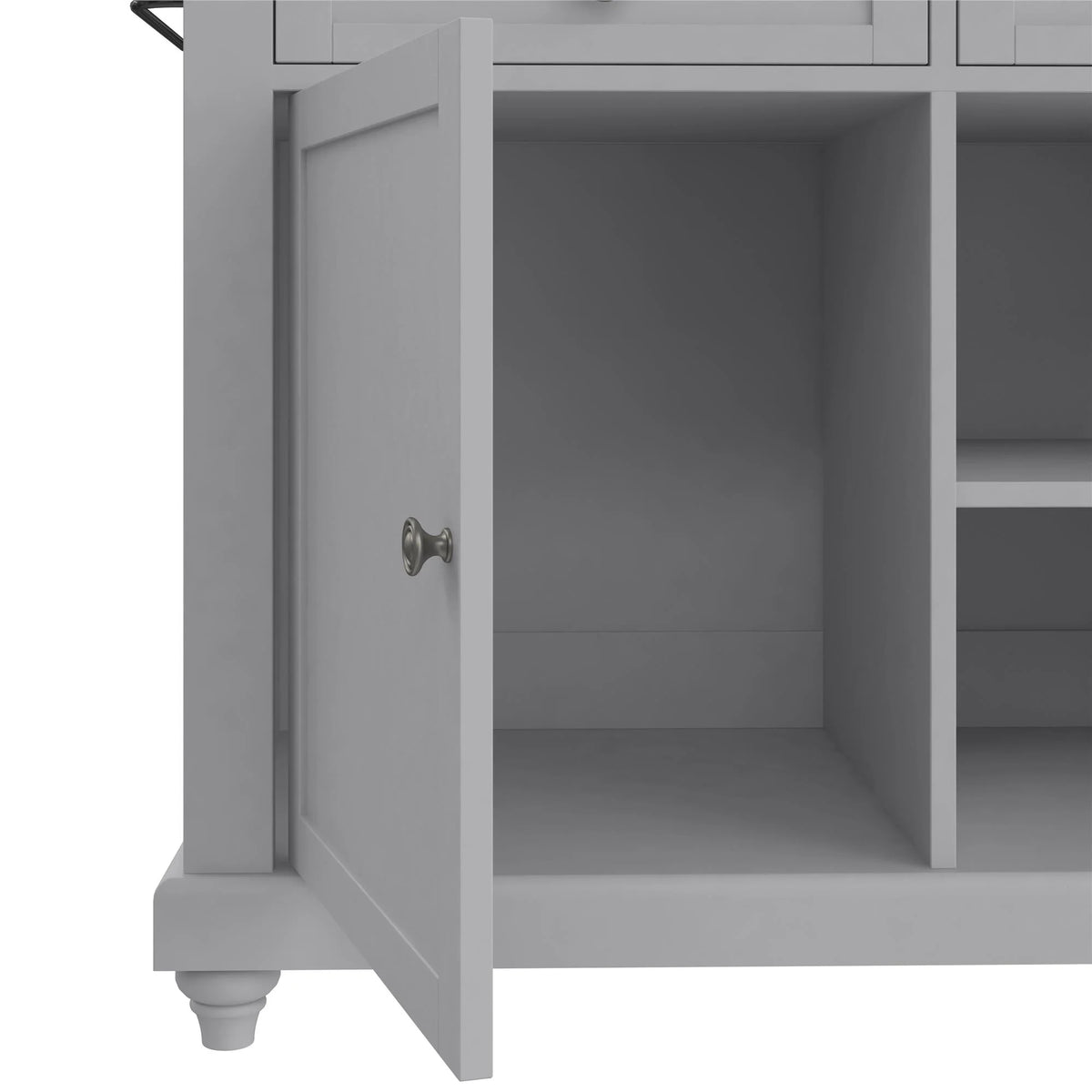 Gray Kitchen Island with 2 Stools and Drawers K844