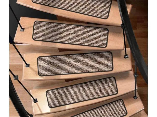 Set of 12 Black Indoor Carpet Stair Treads K478
