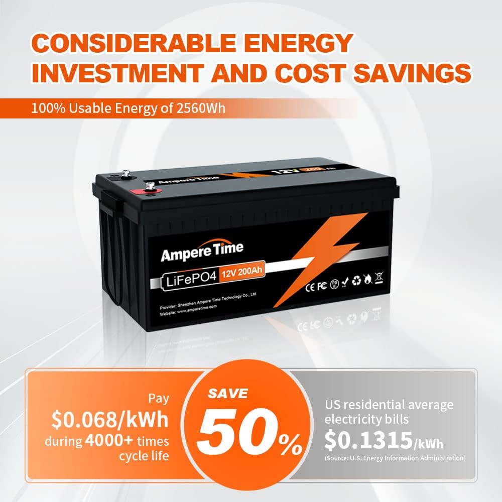 12V 300Ah LiFePO4 Battery with 14.6V 20A Lithium Battery Charger Q2666