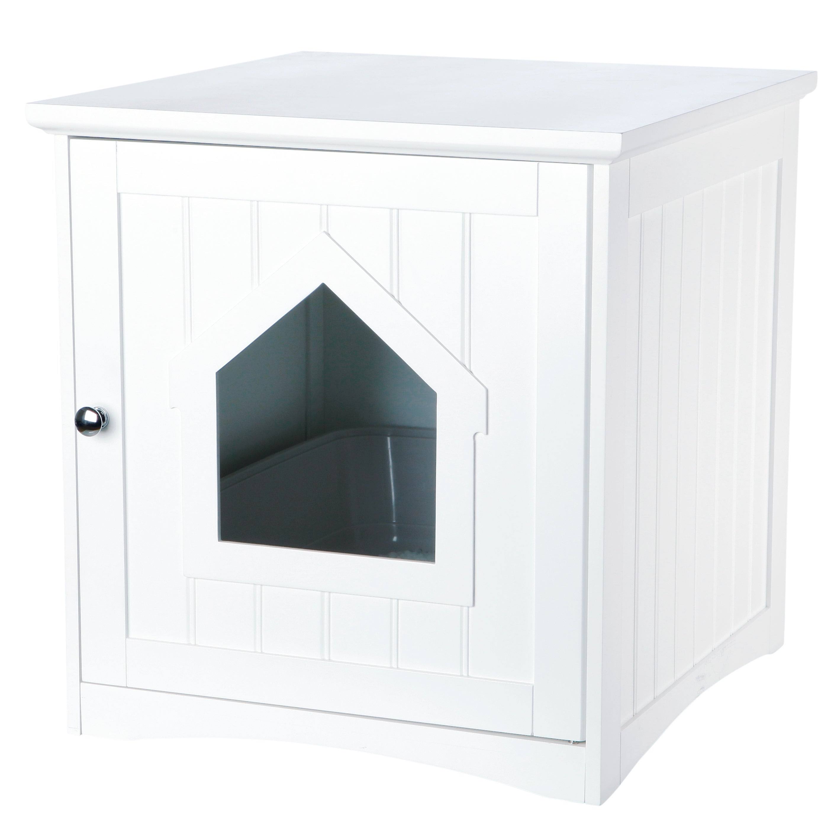 Brown Wooden Cat Home and Litter Box V3175