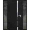 Black Steel Prehung Door with 2 Side Windows, 36" x 80" Right-hand Inswing K3623