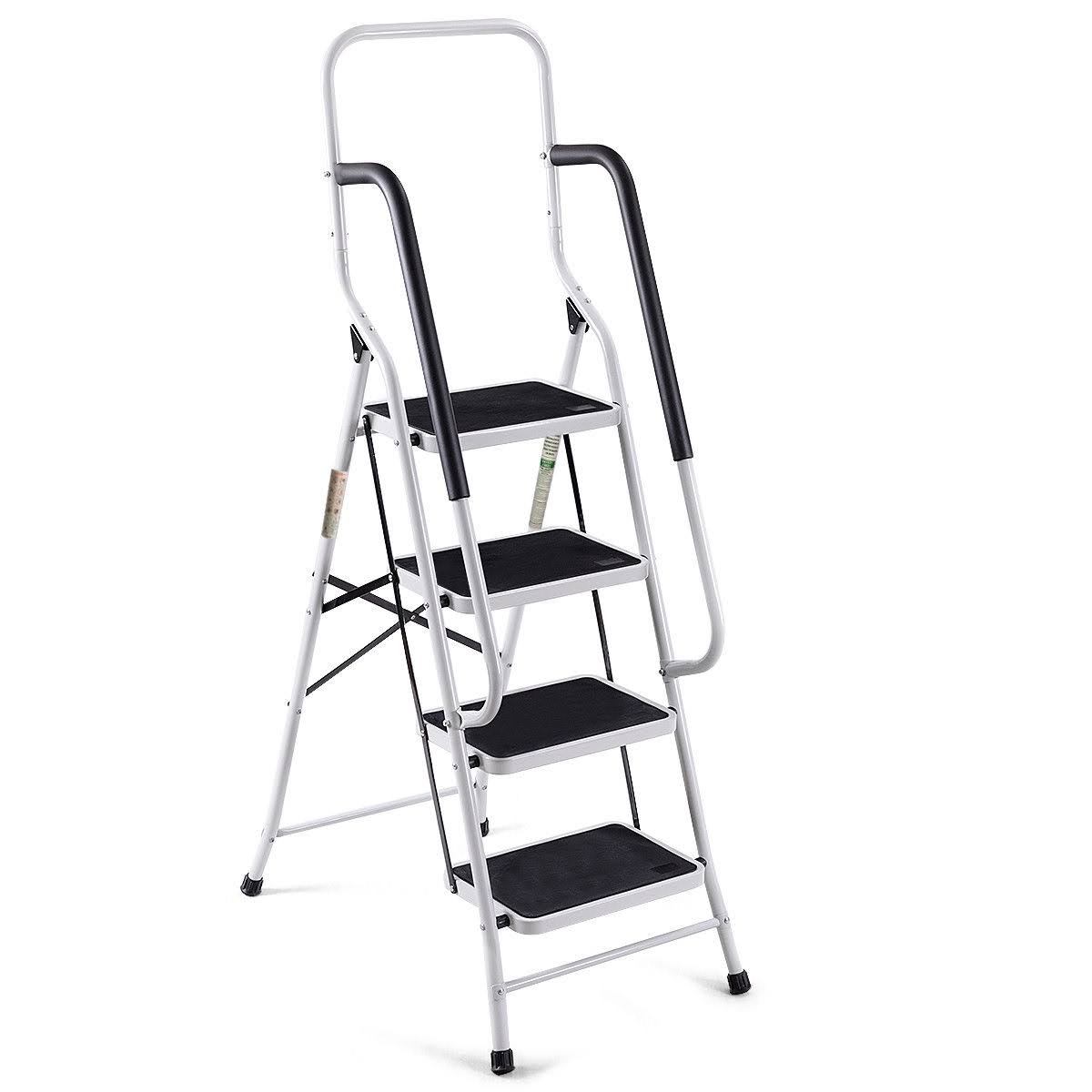 4 Step Folding Stool Ladder with Handrails D803059