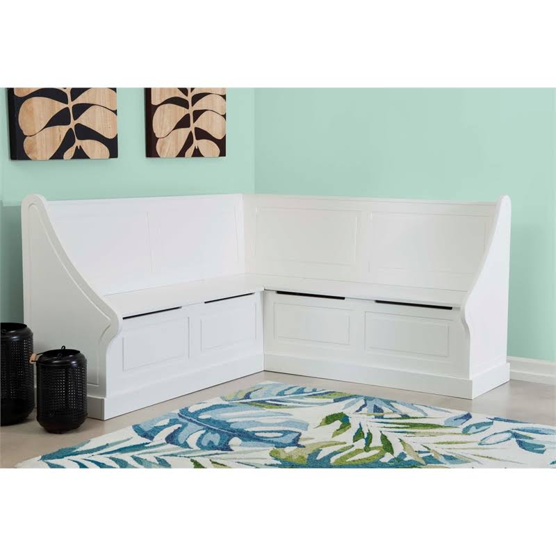 White Wood Corner Breakfast Nook B85378