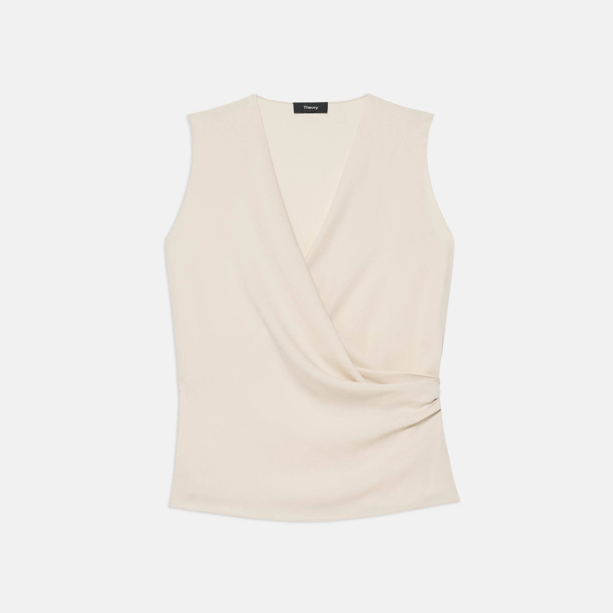 White Silk Georgette Shell Top A60325