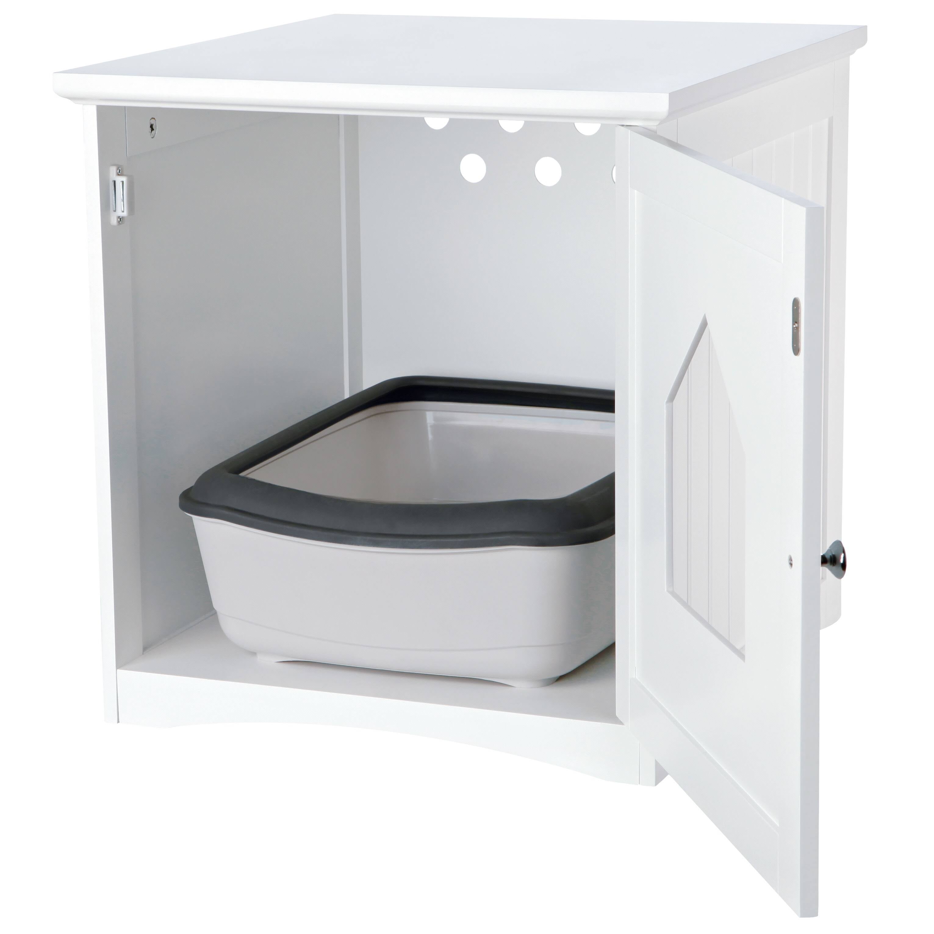 Brown Wooden Cat Home and Litter Box V3175