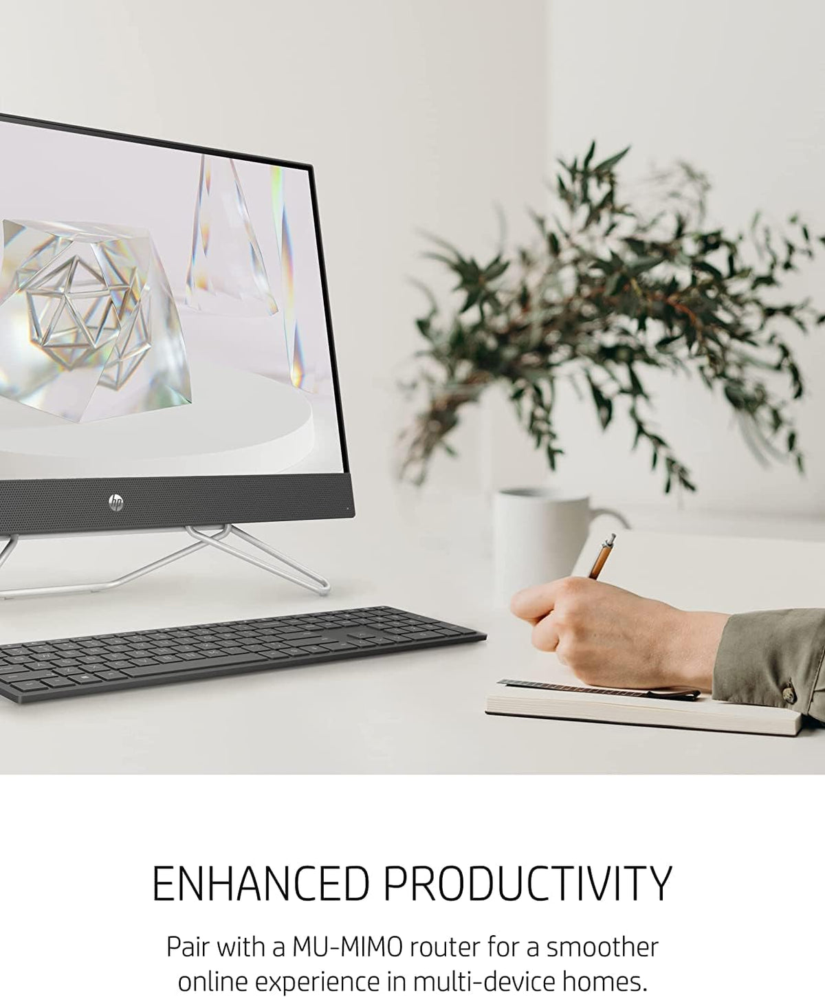 HP 27 inch FHD All-in-One Computer, AMD Ryzen 5 5500U, 16GB RAM, 512GB PCIe SSD+1TB HDD, Win11 N56885