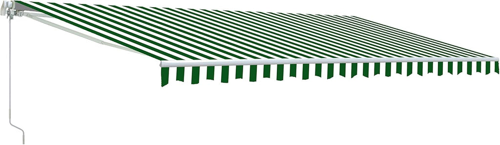 Retractable Motorized Patio Awning 16 x 10 Feet Multi-Stripe Green C88351