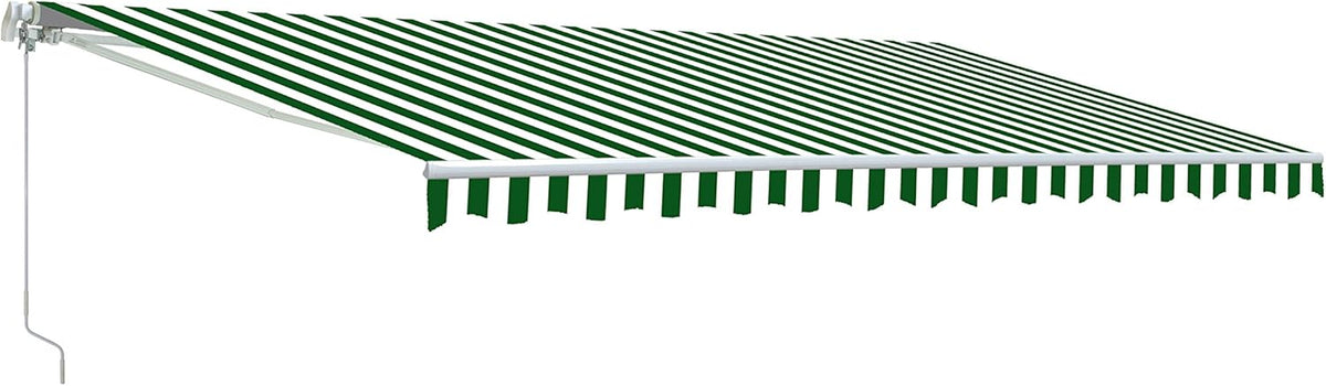 Retractable Motorized Patio Awning 16 x 10 Feet Multi-Stripe Green C88351