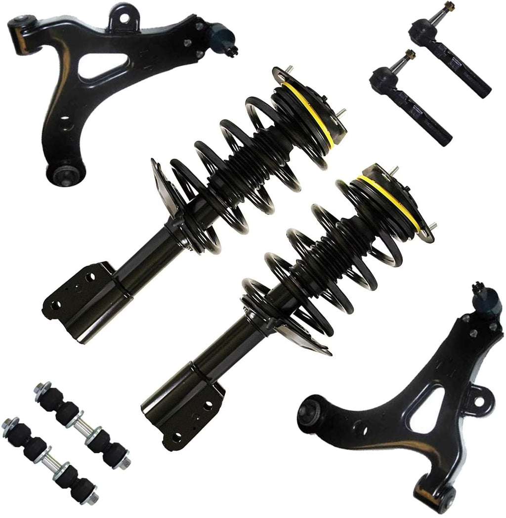 Front Struts Lower Control Arms with Ball Joints Sway Bars Outer Tie Rods 8pc Set O236