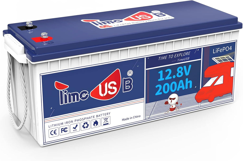 12V 200Ah Lithium Iron Phosphate Battery with 100A BMS, 2.56kWh I778814