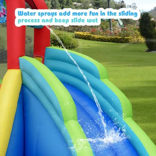 Inflatable Water Slide Bounce House with Splash Pool Y877168