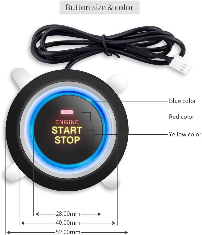 PKE Passive Keyless Entry Car Alarm System Push Start Button Remote Start Starter DC12V I537765
