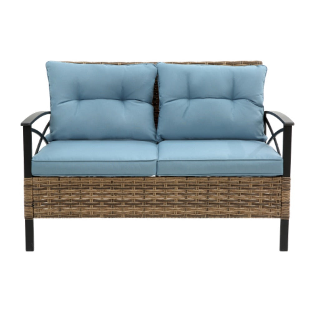4 Piece Rattan Wicker Outdoor Corner Sofa Set with Cushion G8833