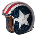 3/4 Helmet with Rebel Star Graphic (White, Medium) E5104