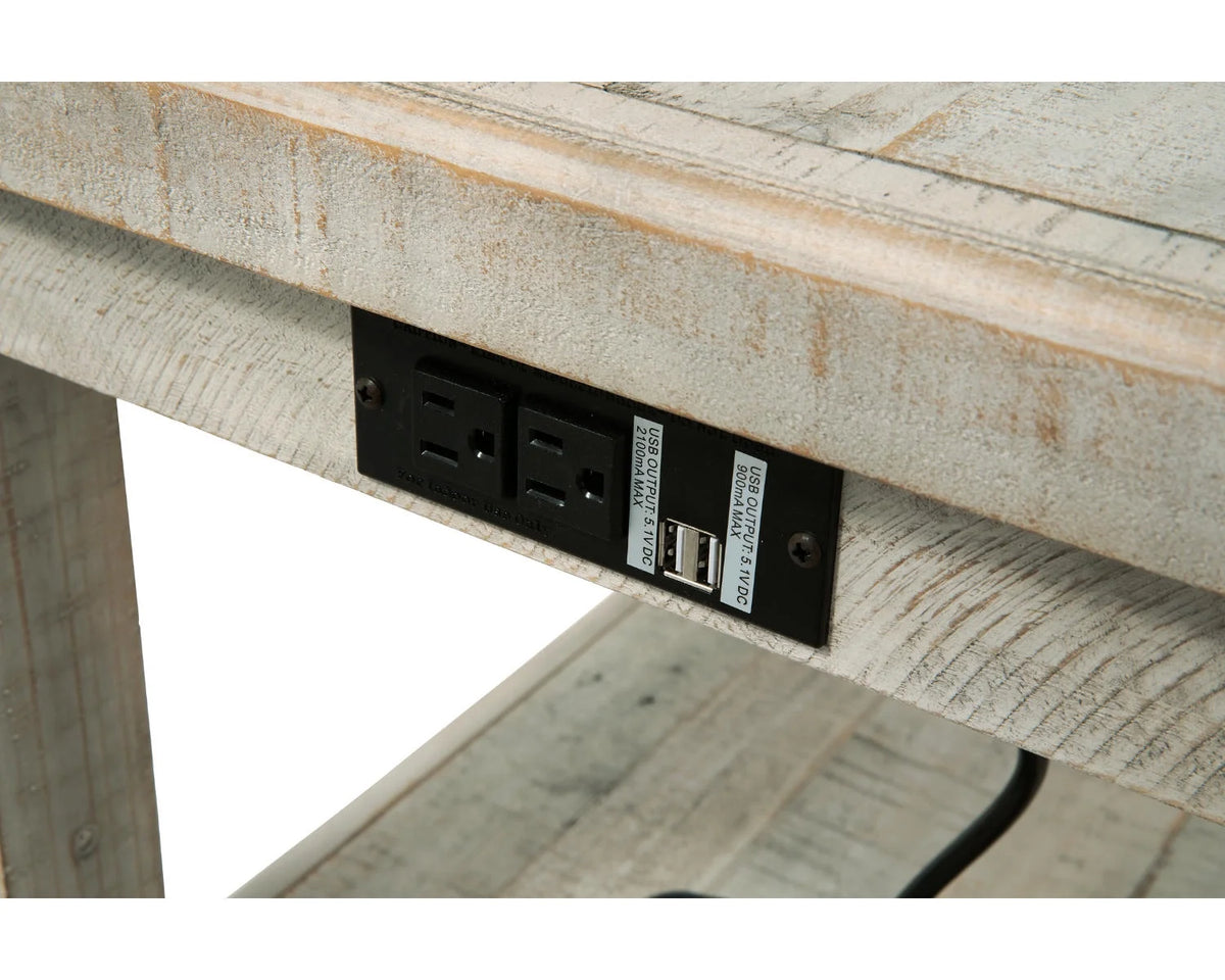 White Wash Gray End Table N7605