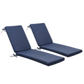2 Pack Navy Blue Outdoor Chaise Lounge Cushion I16563