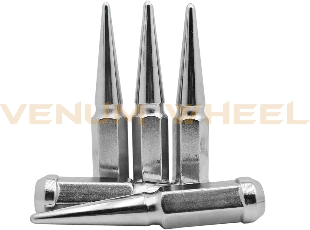 Chrome Spike Lug Nuts 14x1.5 Thread Pitch 4.5" Total Length Pack of 2 M1160