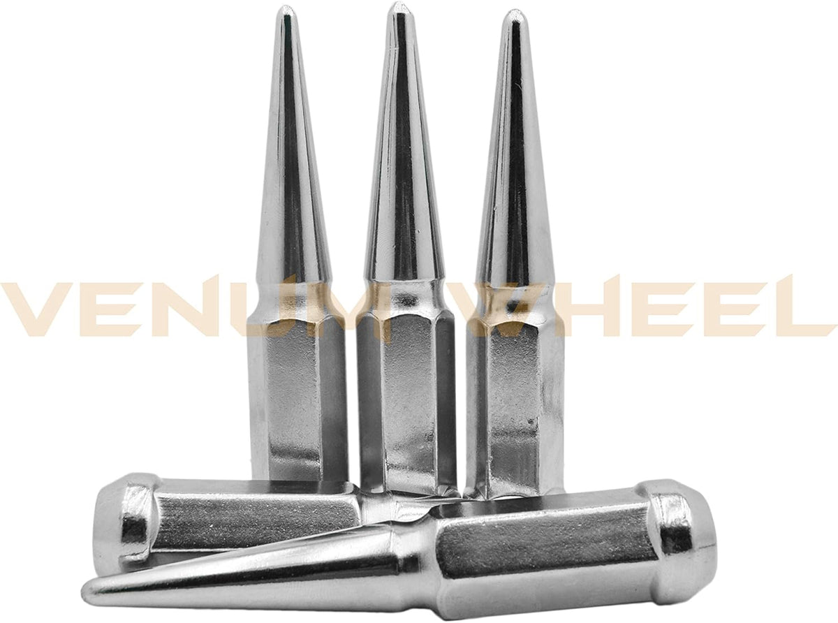 Chrome Spike Lug Nuts 14x1.5 Thread Pitch 4.5" Total Length Pack of 2 M1160