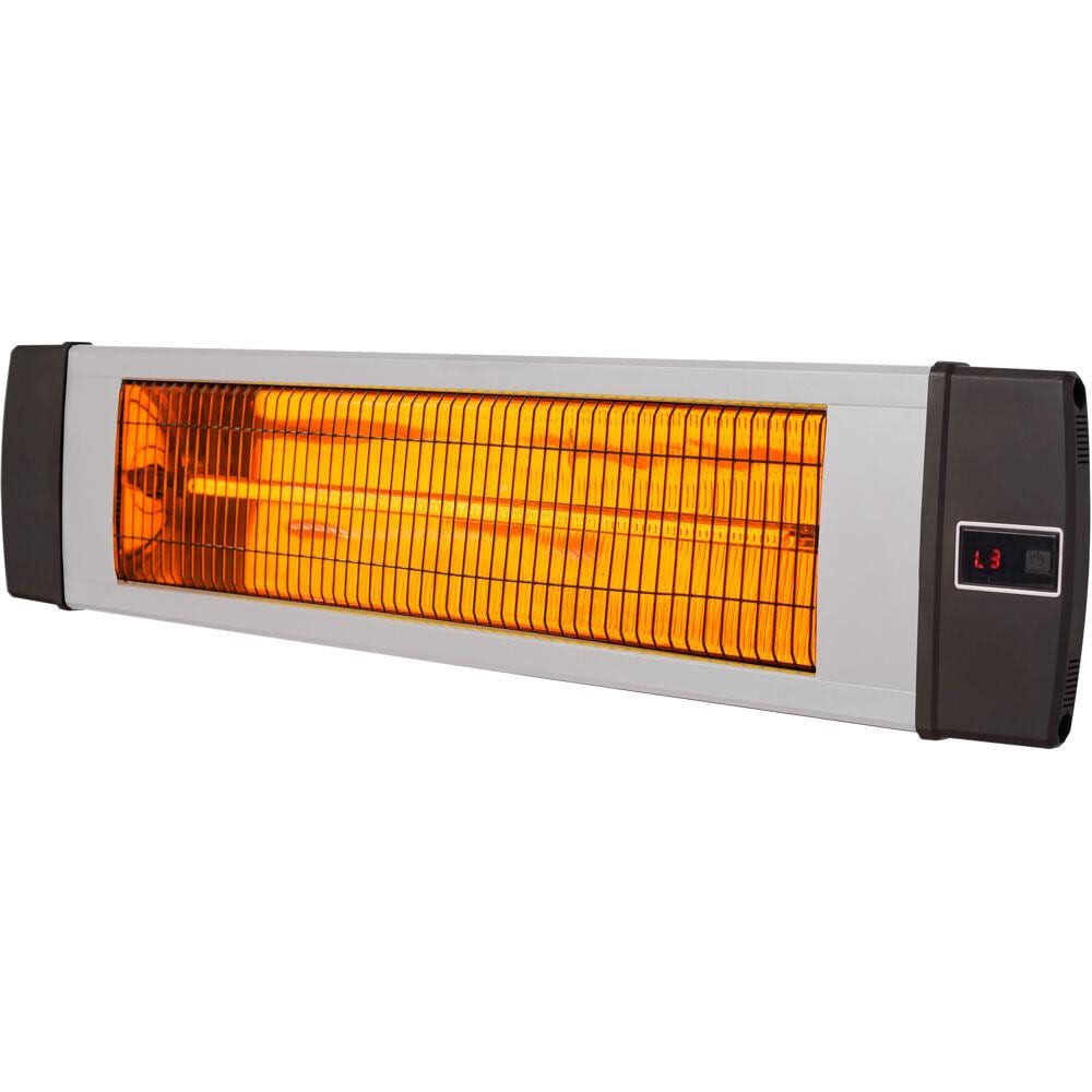 Silver 34.6-In. Wide Electric Carbon Infrared Heat Lamp with Remote Control E544