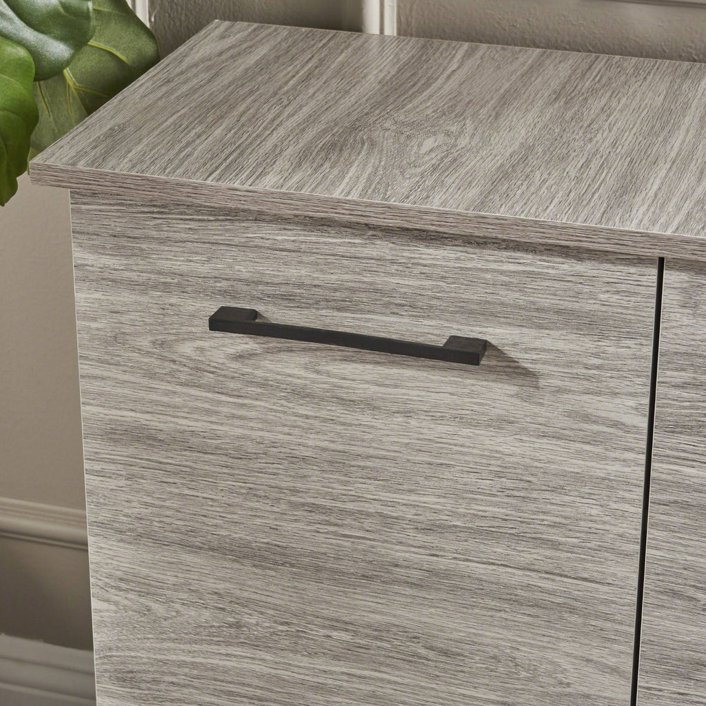 Charcoal Gray and Black Contemporary Rectangular Cabinet H74316