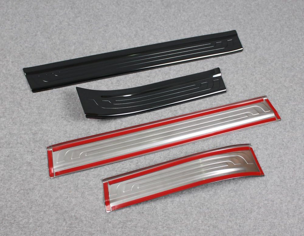 Black Stainless Door Sill Scuff Plate Trim Pack of 2 E5977