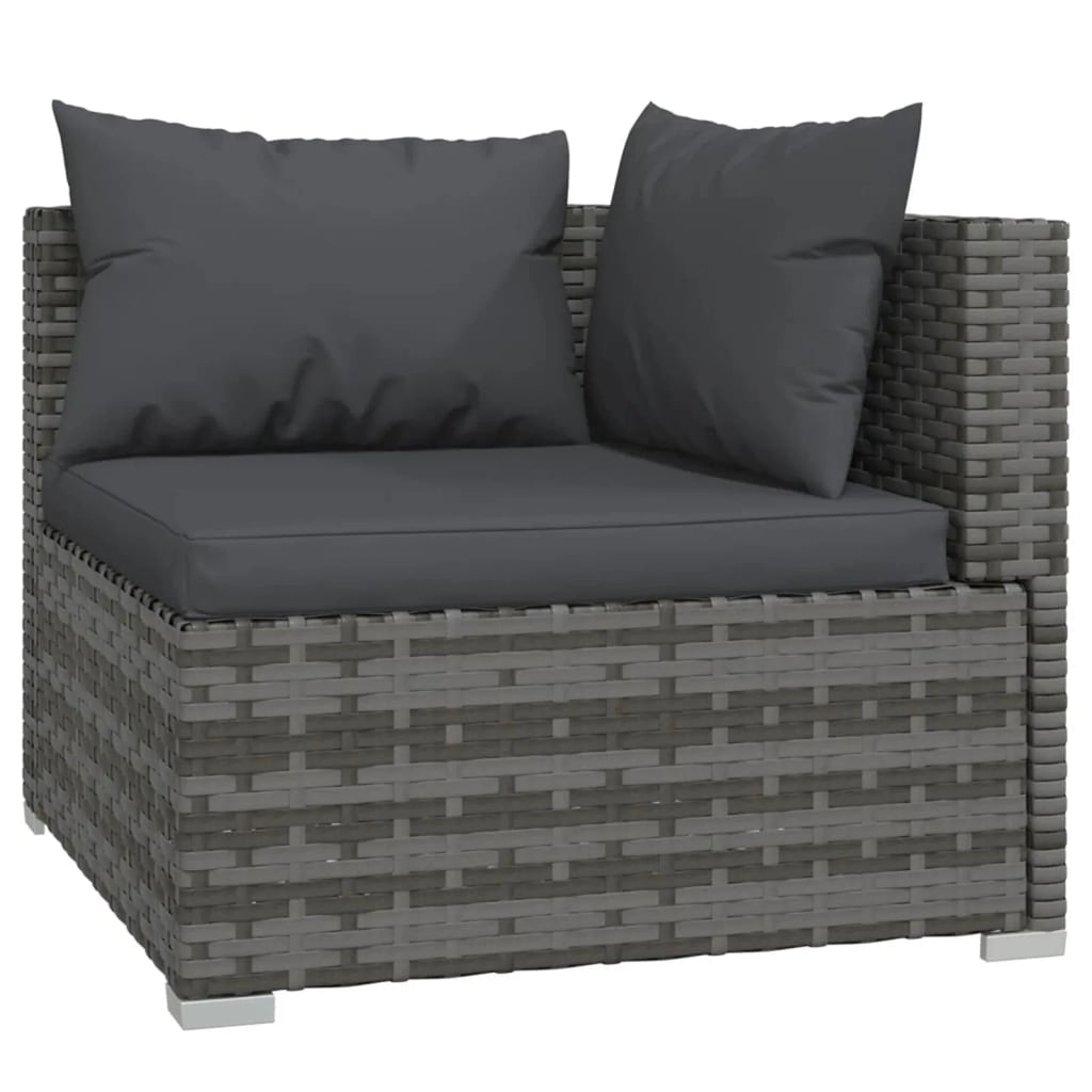 6 Piece Gray Poly Rattan Outdoor Sectional Sofa Set U86883