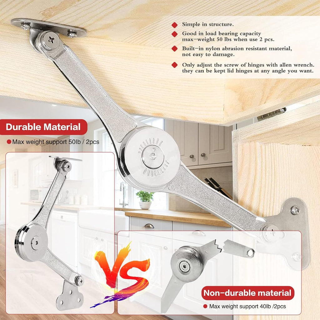 2 Pcs Soft Close Lid Support Hinges with Screwdriver O628