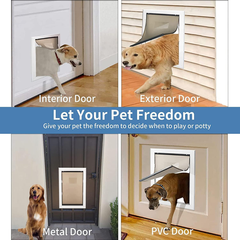 Extra Large Dog Door with Aluminum Frame and Magnetic Double Flaps C478520