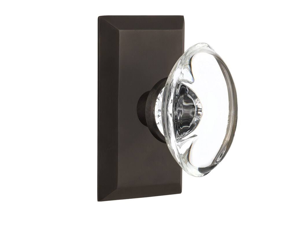 Oval Clear Crystal Glass Door Knob, Oil-Rubbed Bronze K77935