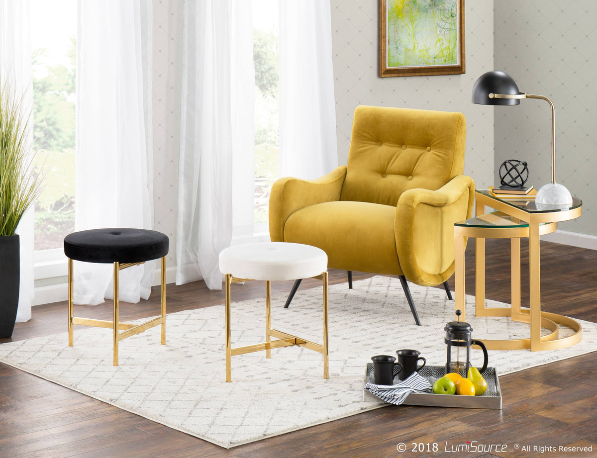 Nesting Tables Gold Clear Glass Top Set of 2 F798144