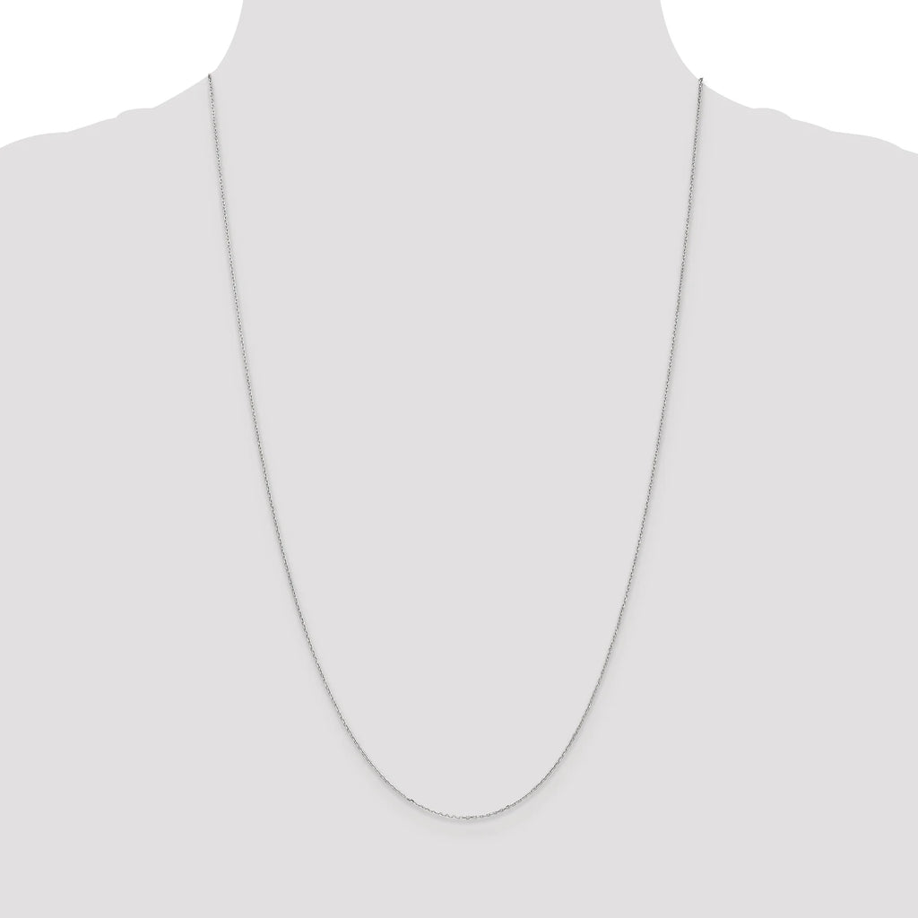 14K White Gold Diamond-Cut Cable Chain Necklace 18 Inches R86935