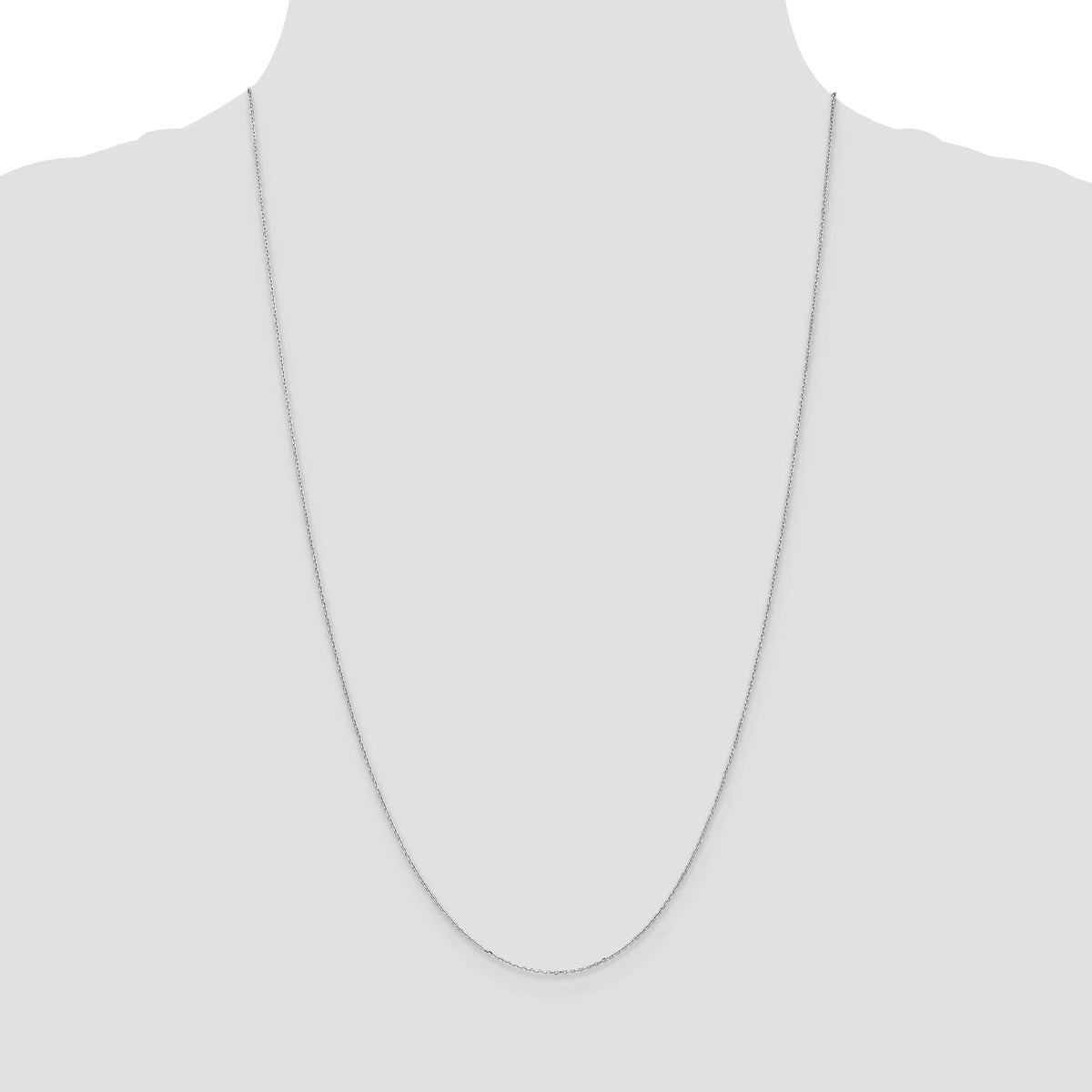 14K White Gold Diamond-Cut Cable Chain Necklace 18 Inches R86935