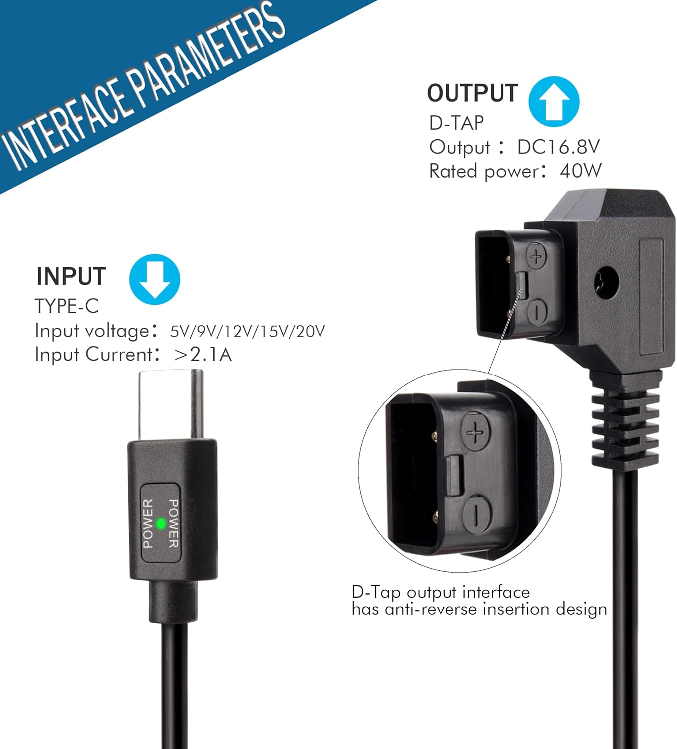 D-Tap Battery Quick Charge Power Adapter Kit, Pack of 2 F32177