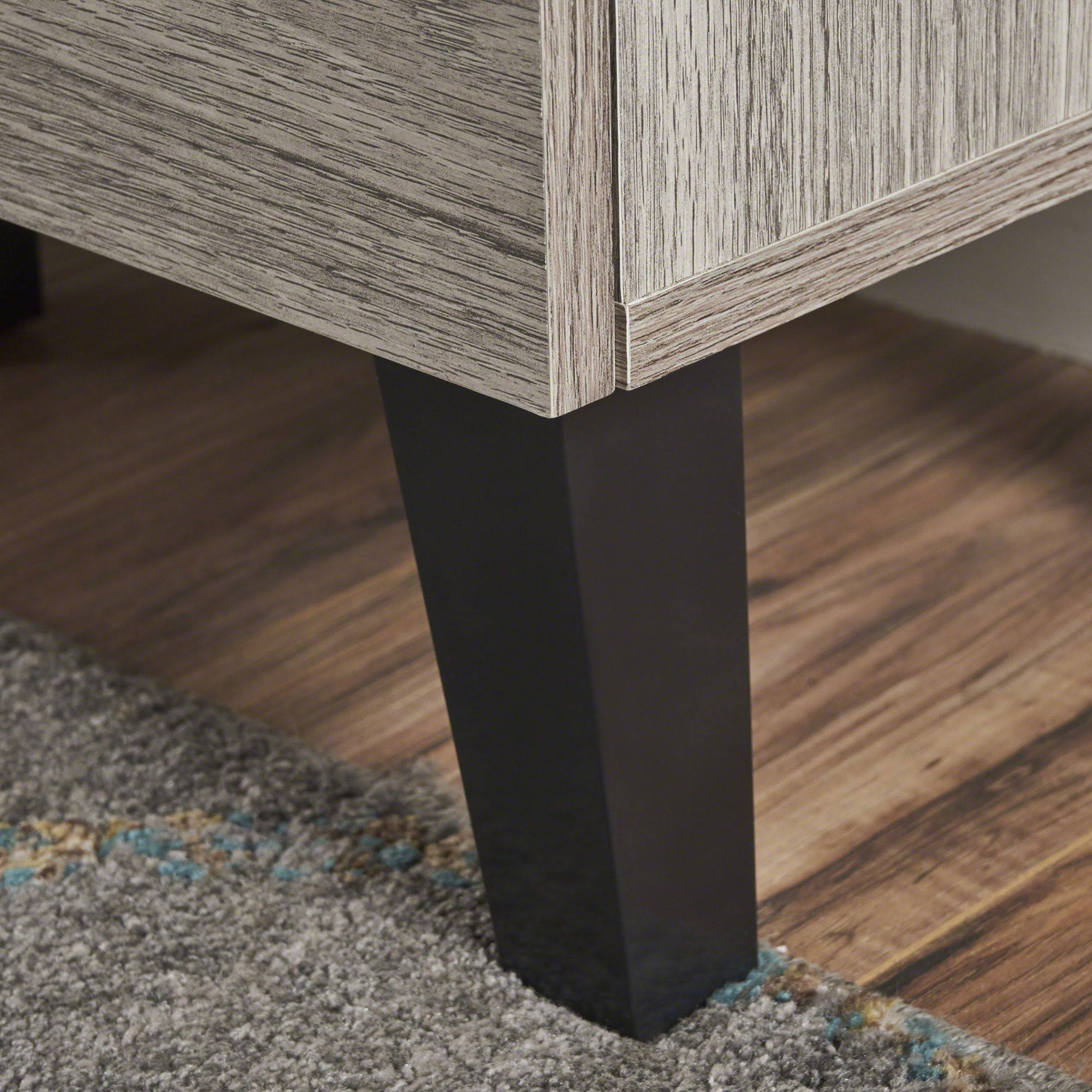 Charcoal Gray and Black Contemporary Rectangular Cabinet H74316
